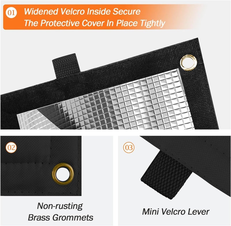 TOHONFOO 2-Way Opening Backflow Preventer Pipe Insulation Cover (5°F) - Irrigation Sprinkler Valve Cover - Water Well Pump Cover - Sturdy 5 Layers for Winter Freeze Protection (36" W x 24" H, Black) - Image 4